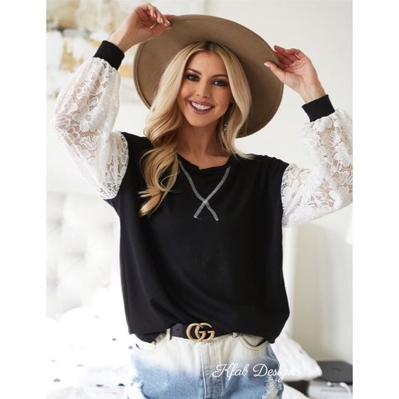 ❤️LAST 1! Lace Detail Soft French Terry Pullover - Picture 12 of 12